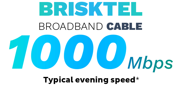 BRISKTEL Broadband Cable. Available in Karachi, Hyderabad, Lahore, Islamabad & Mansehra. 1000Mbps Typical Evening Speed.